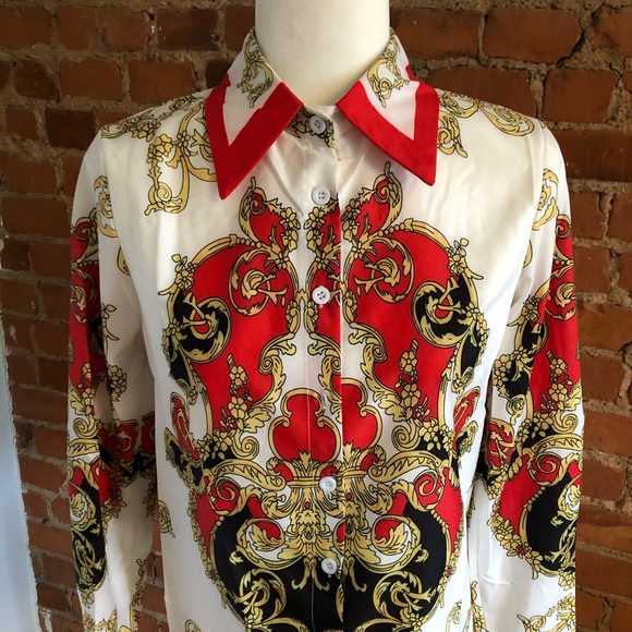 NWT Baroque Button Down Shirt - Picture 4 of 7